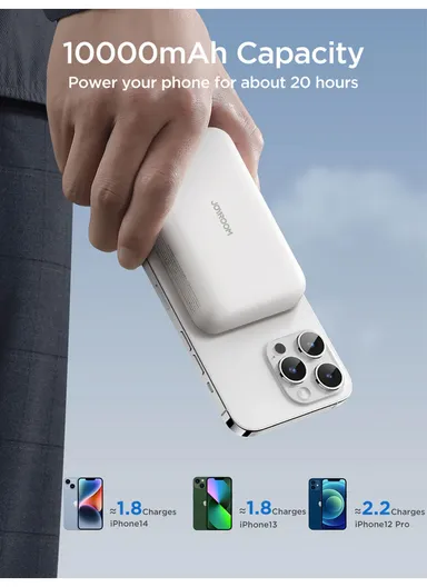 10000mAh PD20W Fast Charging Mini MagSafe Wireless Magnetic Power Bank JR-W020 - Black