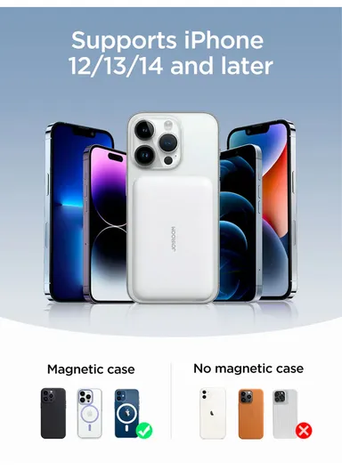 10000mAh PD20W Fast Charging Mini MagSafe Wireless Magnetic Power Bank JR-W020 - Black