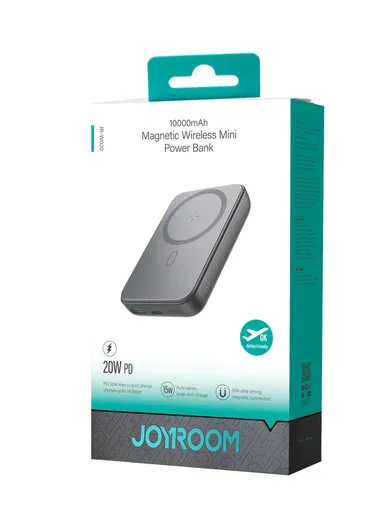 10000mAh PD20W Fast Charging Mini MagSafe Wireless Magnetic Power Bank JR-W020 - Black