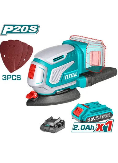 20V Cordless Palm Sander With 2.0Ah Battery Pack &amp; Charger TDSLI20511
