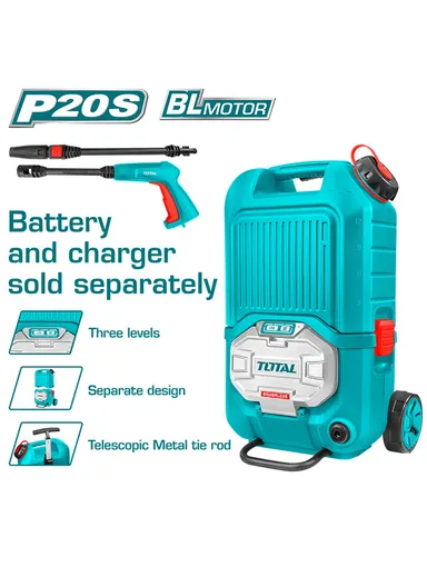 40V Lithium-ion Pressure Washer With 5m PVC Pressure Hose TPWLI4006