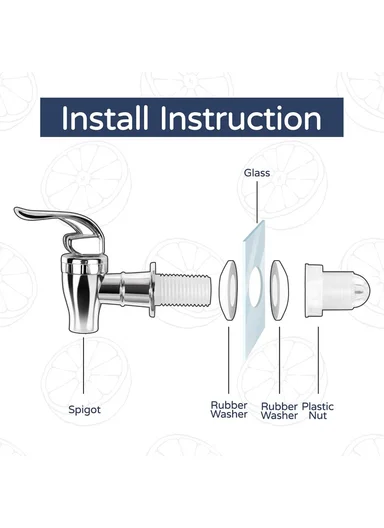 4LGlass Beverage Dispenser Jug with Iron Frame &amp; Spigot Set (L18 x W9 x H34)cm
