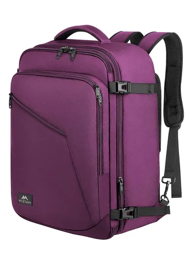 Waterproof Expandable Laptop Backpack, Large Carry-On Travel &amp; School Backpack 1159 - Purple