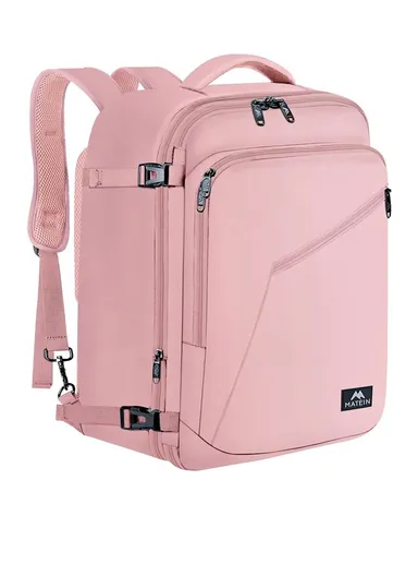 Waterproof Expandable Laptop Backpack, Large Carry-On Travel &amp; School Backpack 1159 - Pink