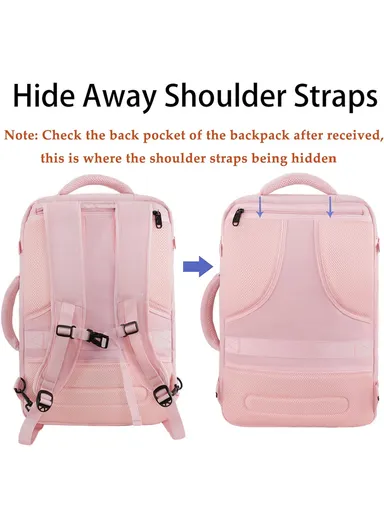 Waterproof Expandable Laptop Backpack, Large Carry-On Travel &amp; School Backpack 1159 - Pink