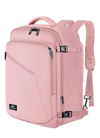 Waterproof Expandable Laptop Backpack, Large Carry-On Travel &amp; School Backpack 1159 - Pink