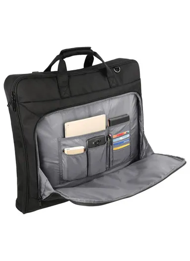 Large Capacity Travel Garment Bag with Shoulder Strap for Business - Black