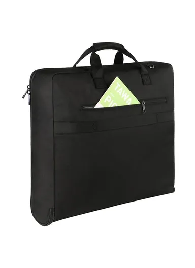 Large Capacity Travel Garment Bag with Shoulder Strap for Business - Black