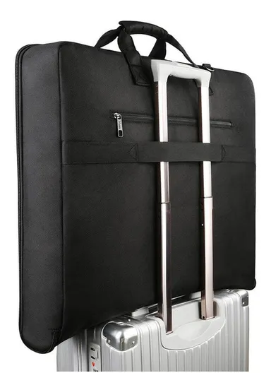 Large Capacity Travel Garment Bag with Shoulder Strap for Business - Black