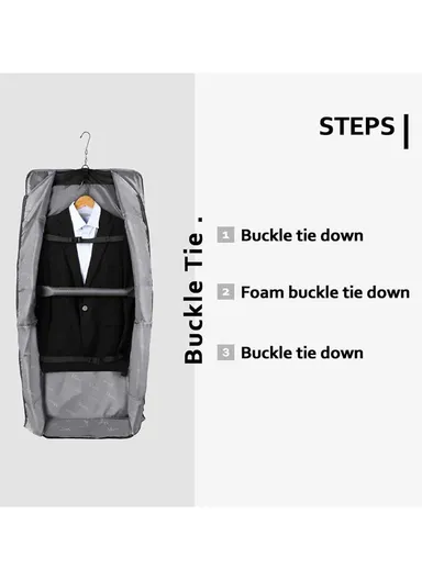 Large Capacity Travel Garment Bag with Shoulder Strap for Business - Black