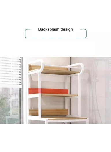 3-Layer Shelf Over The Washing Machine Bathroom Space Saving Organizer Rack, with Clothes Hanging Rod Z-09 (W69 x D60 x H183.5)cm- White