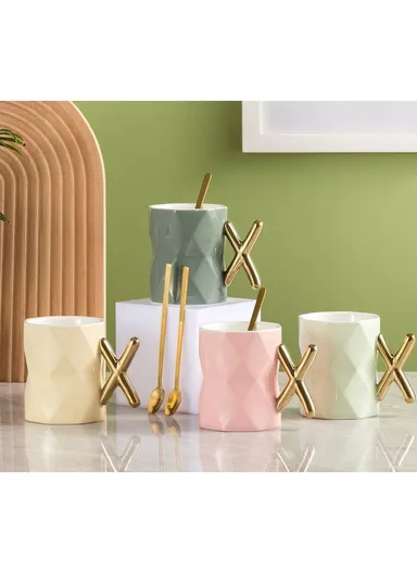 250ml Ceramic Mug, Perfect for Drinks &amp; Kitchen Use - Light Yellow