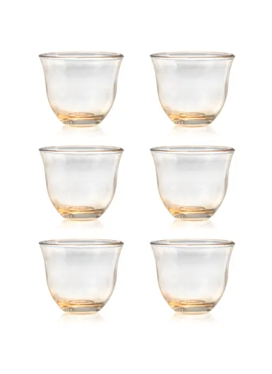 6Pcs 60ml Elegant Round Glass Moonlight Cups Suitable For Beverages HB-2319 - Green