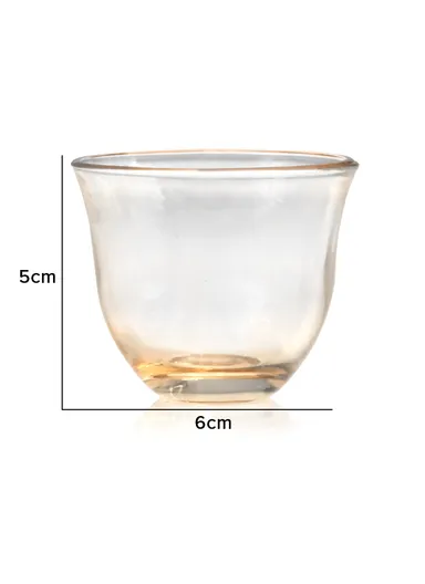 6Pcs 60ml Elegant Round Glass Moonlight Cups Suitable For Beverages HB-2319 - Green