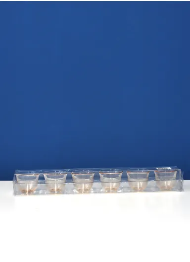 6Pcs 60ml Elegant Round Glass Moonlight Cups Suitable For Beverages HB-2319 - Green