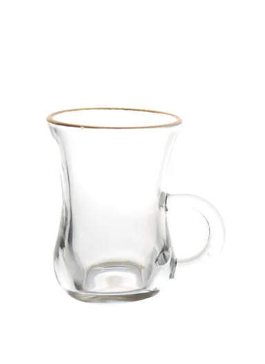 6Pcs 90ml Glass Cups Set With Comfortable Grip HB-2341