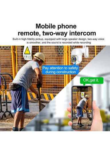 2.0MP PTZ Wireless Wifi IP Camera WITH ZOOM &amp; AUTO TRACKING FUNCTIONS With Full Color Day &amp; Night VISION, Audible Alarm (APP: ICAM365) C-P12-59-2