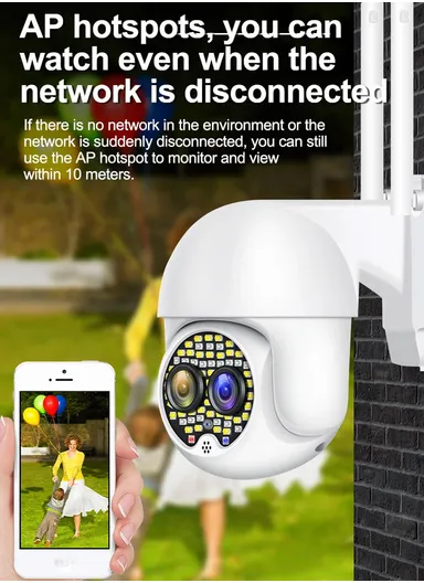 2.0MP PTZ Wireless Wifi IP Camera WITH ZOOM &amp; AUTO TRACKING FUNCTIONS With Full Color Day &amp; Night VISION, Audible Alarm (APP: ICAM365) C-P12-59-2