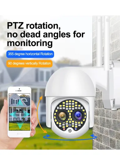 2.0MP PTZ Wireless Wifi IP Camera WITH ZOOM &amp; AUTO TRACKING FUNCTIONS With Full Color Day &amp; Night VISION, Audible Alarm (APP: ICAM365) C-P12-59-2