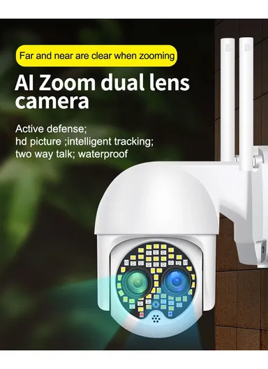 2.0MP PTZ Wireless Wifi IP Camera WITH ZOOM &amp; AUTO TRACKING FUNCTIONS With Full Color Day &amp; Night VISION, Audible Alarm (APP: ICAM365) C-P12-59-2