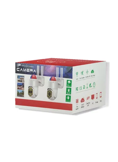 2.0MP IP66 Waterproof SMART AUTO Tracking Wireless Wifi IP PTZ DUAL-LENS Camera With DAY &amp; NIGHT FULL COLOR VISION, ZOOM, WARNING Sound &amp; Light Alarm (APP: ICAM365) C-P19-135