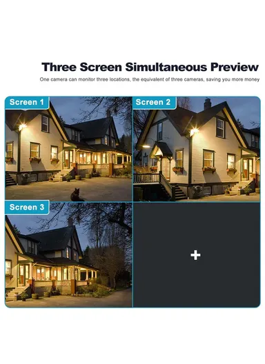 Three-Screen 2.0MP Outdoor Waterproof IP PTZ Camera With Auto Tracking Function &amp; Alarm Light (APP: iCam365) P26-32-3-GK