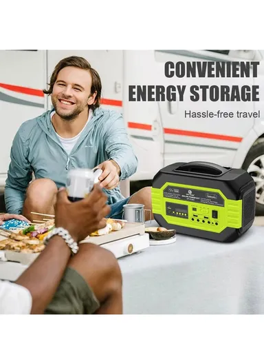 100W 7Ah Multifunctional Solar Power System with AC Output, Power Bank Function, 3 DC Bulbs, Bluetooth Speaker, Inverter, Foldable Adjustable Angle Solar Panel, 2-USB Ports, For Emergency, Picnic, Camping &amp; Outdoor E