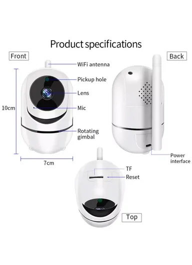 3MP PTZ Wi-Fi Smart Camera with Motion Detection, Night Vision &amp; Two-Way Talk (APP: ICSEE) R10-30X