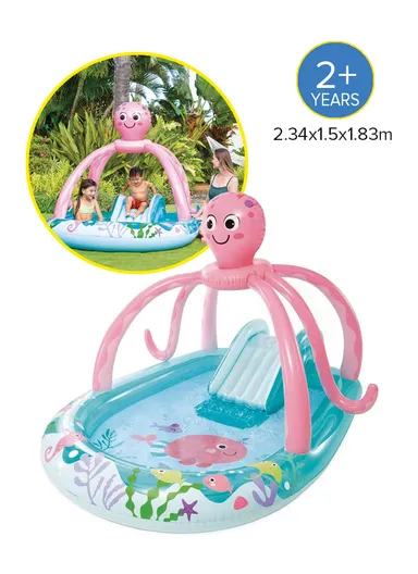 Friendly Octopus Fancy Play Center Pool with Water Slide 56138 (L234 x W183 x H150)cm