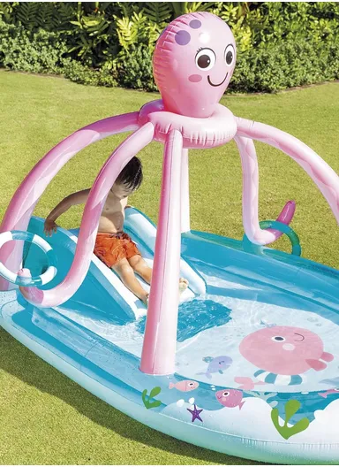 Friendly Octopus Fancy Play Center Pool with Water Slide 56138 (L234 x W183 x H150)cm