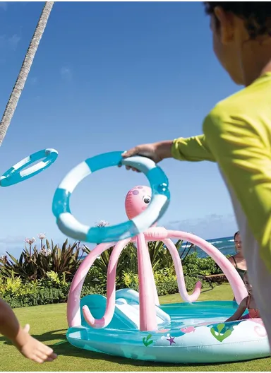 Friendly Octopus Fancy Play Center Pool with Water Slide 56138 (L234 x W183 x H150)cm
