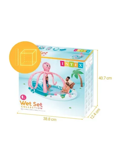Friendly Octopus Fancy Play Center Pool with Water Slide 56138 (L234 x W183 x H150)cm
