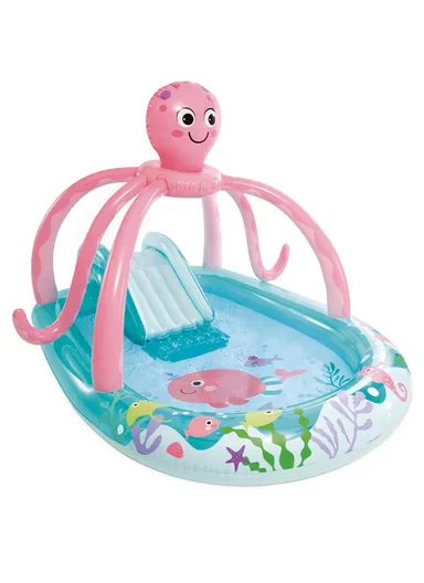 Friendly Octopus Fancy Play Center Pool with Water Slide 56138 (L234 x W183 x H150)cm