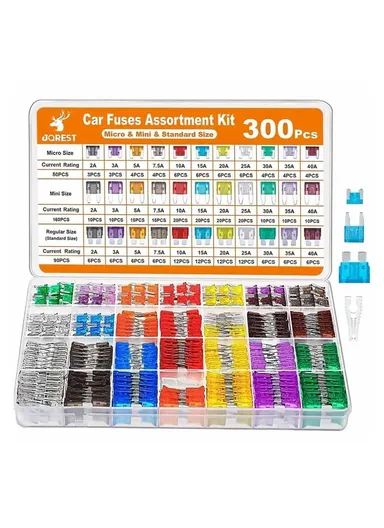 300Pcs Car Truck Fuse Assortment Kit 90 Standard+160 Mini+50 Micro Fuses