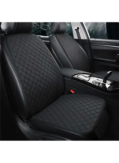 4Pcs/Set 2 x Car Front Seat Cover+2 x Car Seat Back Cushion for Leg Pressure &amp; Back Pain Relief - Black+Blue