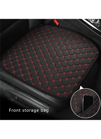 4Pcs/Set 2 x Car Front Seat Cover+2 x Car Seat Back Cushion for Leg Pressure &amp; Back Pain Relief - Black+Blue