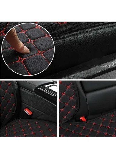 4Pcs/Set 2 x Car Front Seat Cover+2 x Car Seat Back Cushion for Leg Pressure &amp; Back Pain Relief - Black+Blue