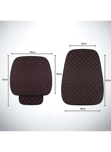 4Pcs/Set 2 x Car Front Seat Cover+2 x Car Seat Back Cushion for Leg Pressure &amp; Back Pain Relief - Black+Blue