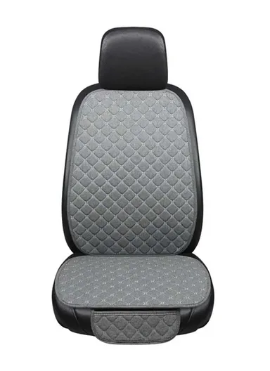 4Pcs/Set 2 x Car Front Seat Cover+2 x Car Seat Back Cushion for Leg Pressure &amp; Back Pain Relief - Grey