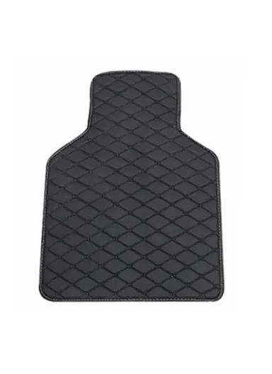 4Pcs / Set Car Front+Rear Floor Mat Anti-Slip Waterproof Leather Vehicle Interior Floor Mat - Black with Black Line