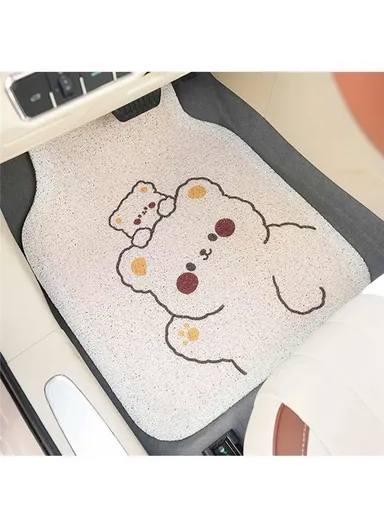 4Pcs Set Vehicle Floor Protector Mats For Front &amp; Rear Non-slip Wire Loop Car Interior Carpet - Two Bears
