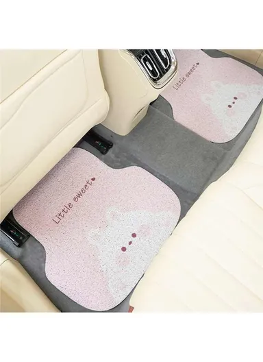 4Pcs Set Vehicle Floor Protector Mats For Front &amp; Rear Non-slip Wire Loop Car Interior Carpet - Chubby Rabbit