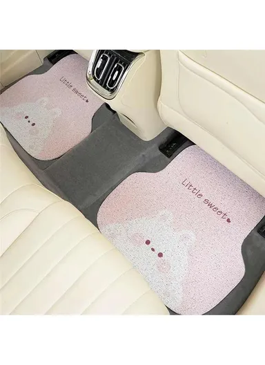 4Pcs Set Vehicle Floor Protector Mats For Front &amp; Rear Non-slip Wire Loop Car Interior Carpet - Chubby Rabbit