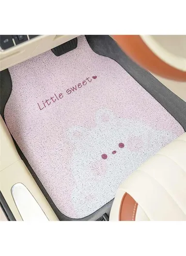 4Pcs Set Vehicle Floor Protector Mats For Front &amp; Rear Non-slip Wire Loop Car Interior Carpet - Chubby Rabbit