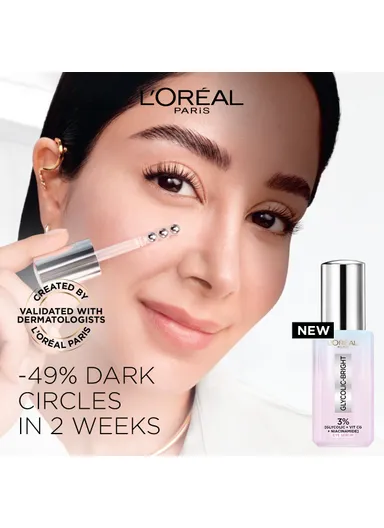 Glycolic Eye Serum [3% Glycolic Acid + Vitamin CG + Niacinamide] For Dark Circles, Brighten Eyes 20ml