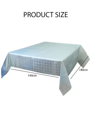 Waterproof &amp; Easy To Wash PEVA Tablecloth For Dining Table (L140 x W180)cm- Grey