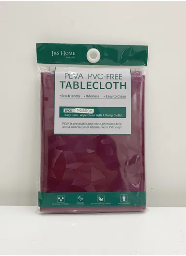 Waterproof &amp; Easy To Wash PEVA Tablecloth For Dining Table (L140 x W180)cm- Grey