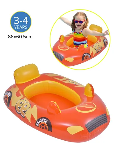86x60.5cm 3+ Years Inflatable Car Boat For Kids 37621 - Orange