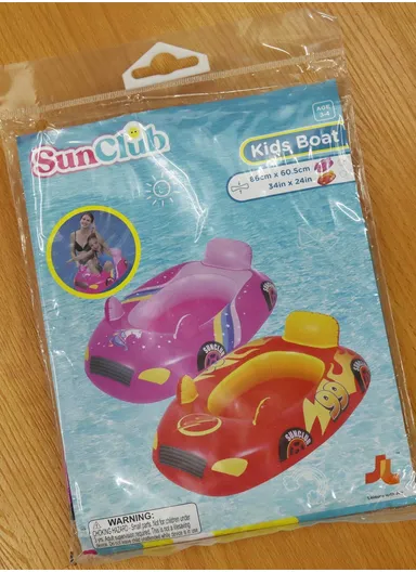 86x60.5cm 3+ Years Inflatable Car Boat For Kids 37621 - Orange