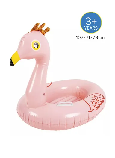 107x71x79cm 3+ Years Inflated 3 Air Chambers Flamingo Boat Ride-on 45KG Maximum Loading 35189
